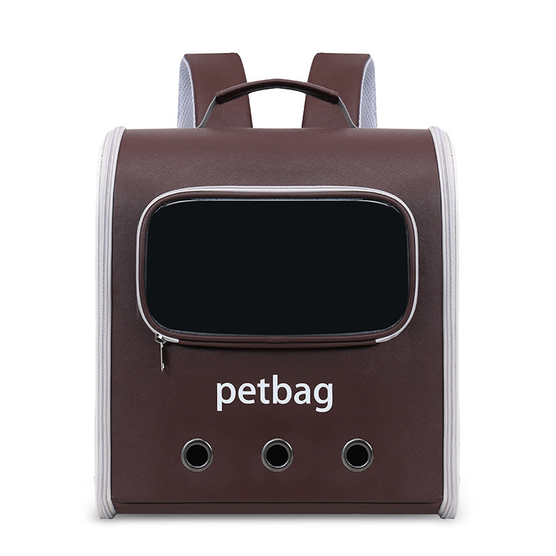 Large Capacity Portable Pet Backpack With Transparent Window Carrier Bag