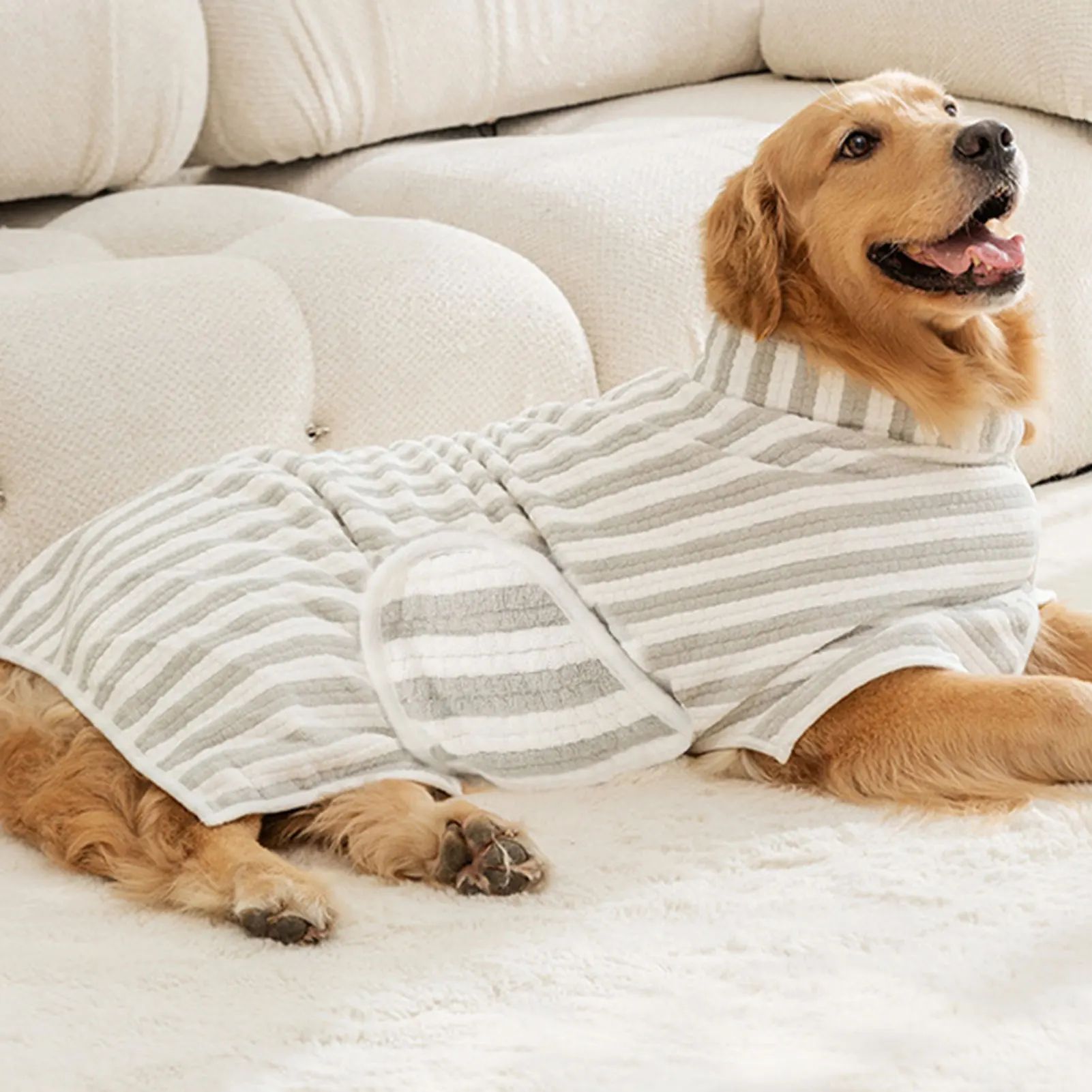 Ultra Absorbent Quick Drying Pet Bath Towel Thick Bathrobe Design