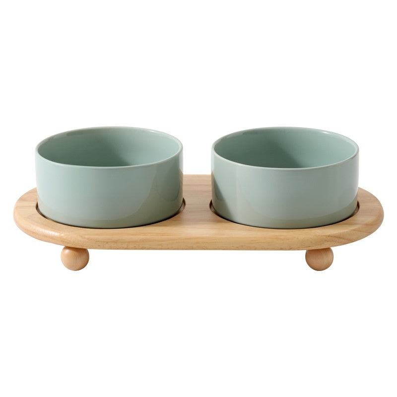 Ceramic Pet Food Bowls Durable Non-Slip Feeding Supplies Set