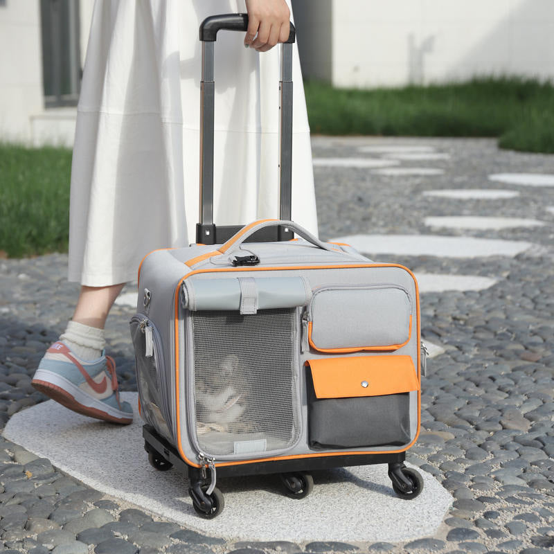 Pet Trolley Backpack Carrier Bag Anti Stress Travel Design