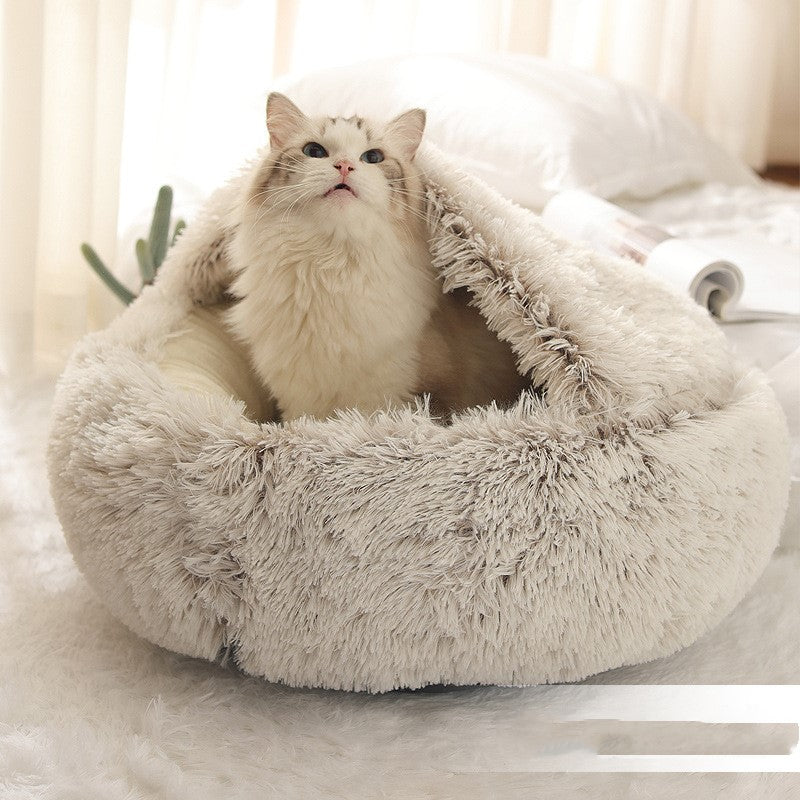Pet Cave Nest Bed Soft Warm Velvet Shelter