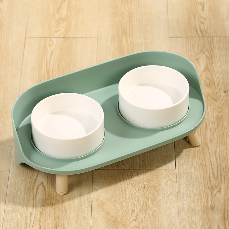 Adjustable Tilted Double Bowl Spill-Proof Pet Feeding Dish Supplies