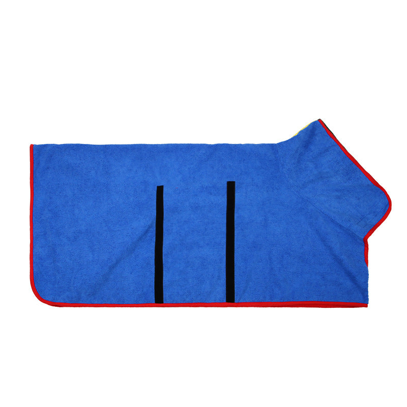 Pet Bathing Robe Neck Tucked Waist Comfortable Puppy Shirt Apparel