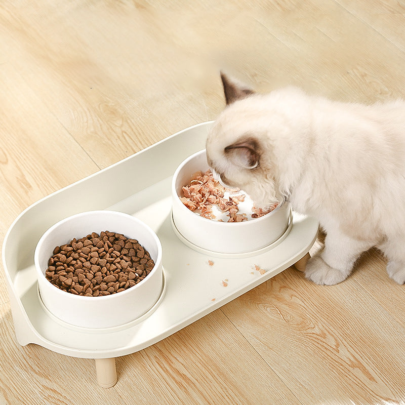 Adjustable Tilted Double Bowl Spill-Proof Pet Feeding Dish Supplies