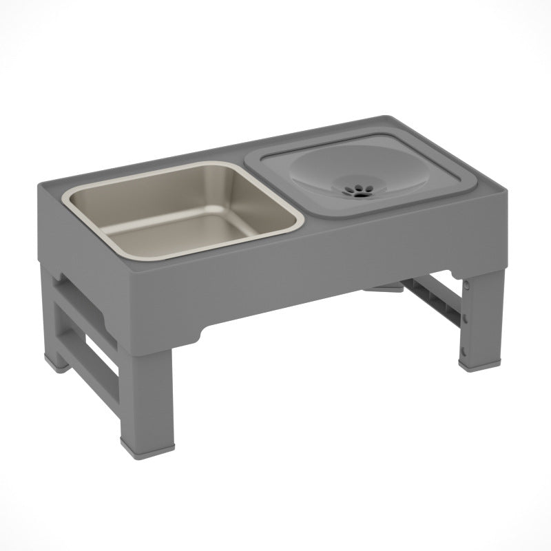 Adjustable Height Double Stainless Stand Pet Feeding Bowl