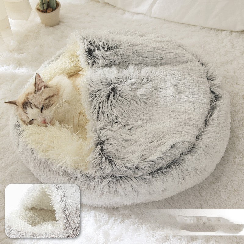 Pet Cave Nest Bed Soft Warm Velvet Shelter