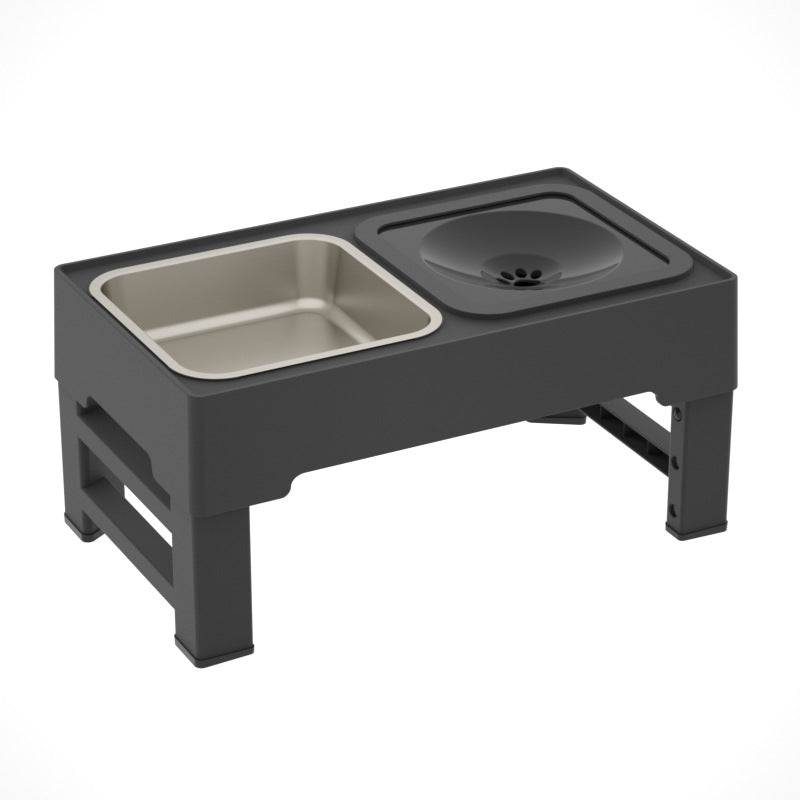 Adjustable Height Double Stainless Stand Pet Feeding Bowl