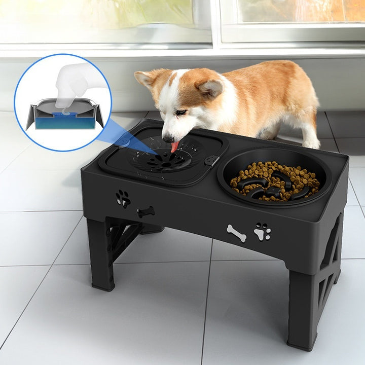 Stainless Steel Pet Double Bowl Elevated Feeding Stand With Lifting Design