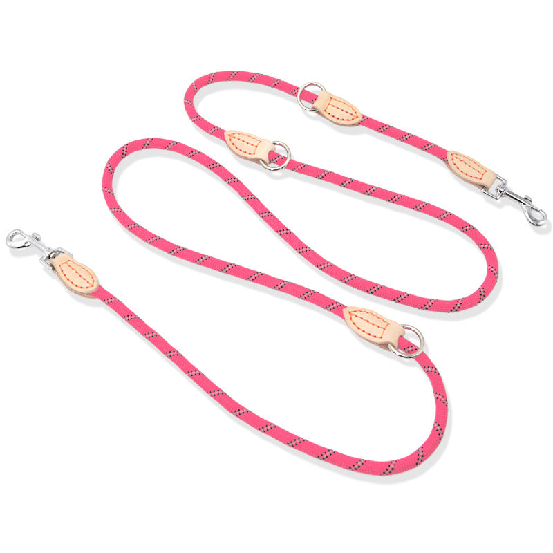 Multifunctional Hook Chain Leather Pet Training Leash