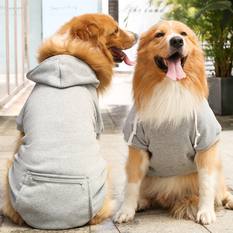 Fashion Zipper Pocket Pet Sweater Simple Clothing Outfit