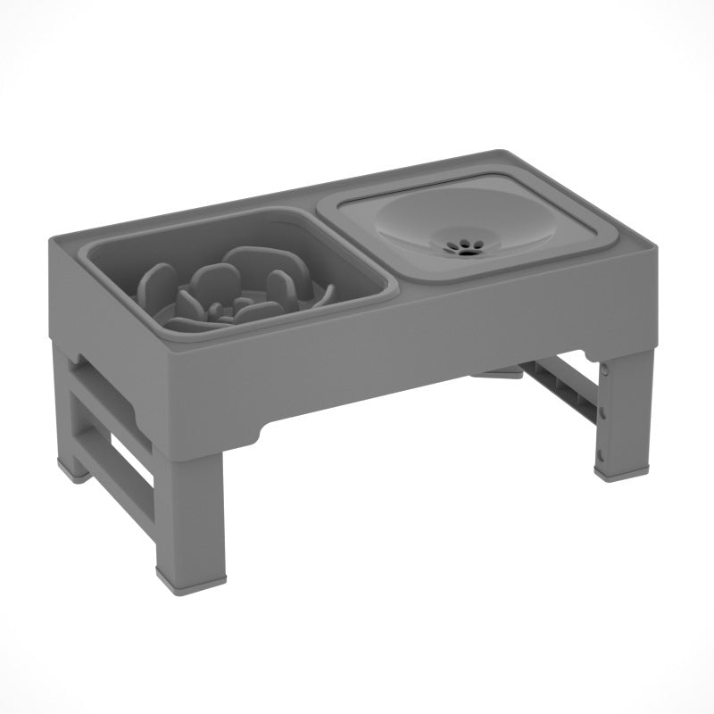 Adjustable Height Double Stainless Stand Pet Feeding Bowl