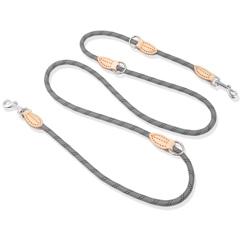 Multifunctional Hook Chain Leather Pet Training Leash