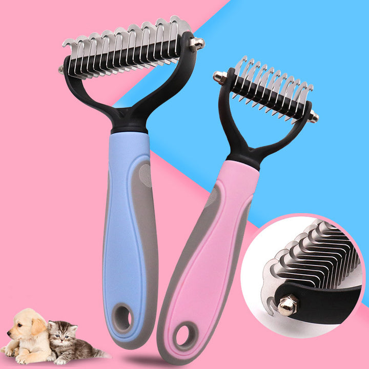 Double Sided Stainless Pet Grooming Brush Hair Removal Dematting Tool