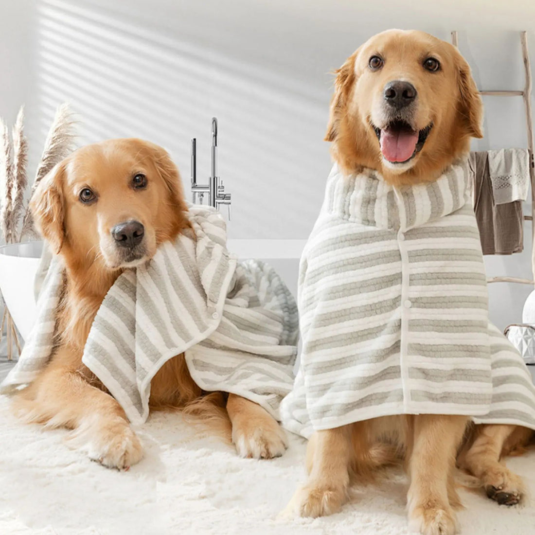 Ultra Absorbent Quick Drying Pet Bath Towel Thick Bathrobe Design