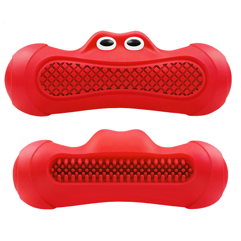 Pet Natural Rubber Squeaky Molar Rugby Chew Toy