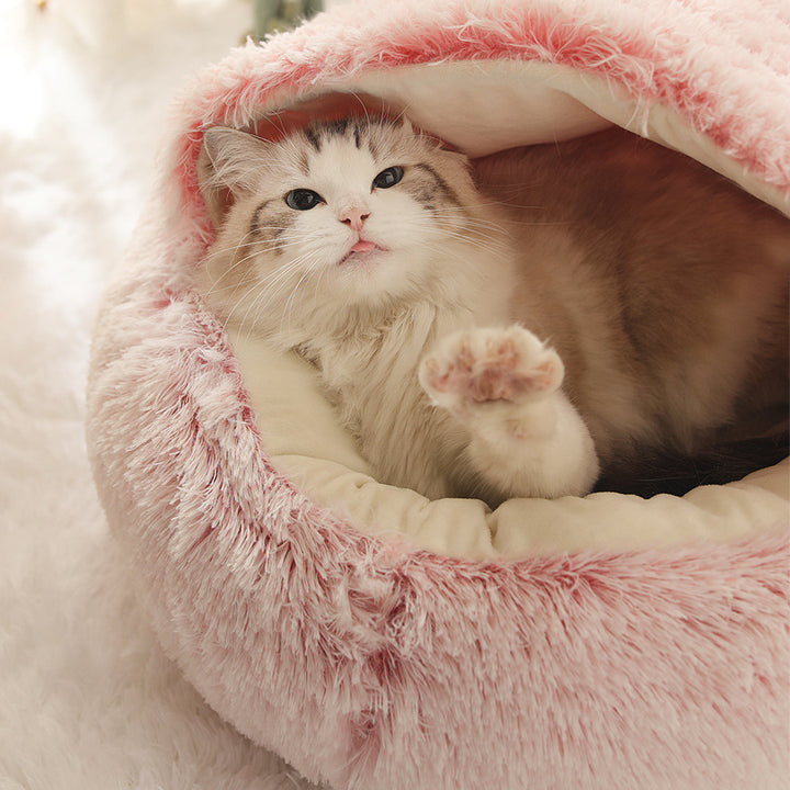 Pet Cave Nest Bed Soft Warm Velvet Shelter