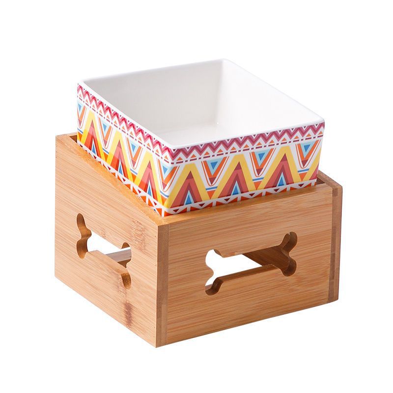 High Stand Large Capacity Ceramic Pet Feeding Bowl