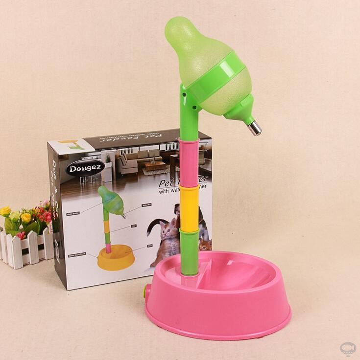 Adjustable Height Automatic Pet Water Dispenser Fountain Bowl