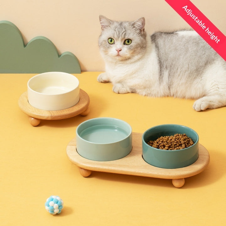 Ceramic Pet Food Bowls Durable Non-Slip Feeding Supplies Set