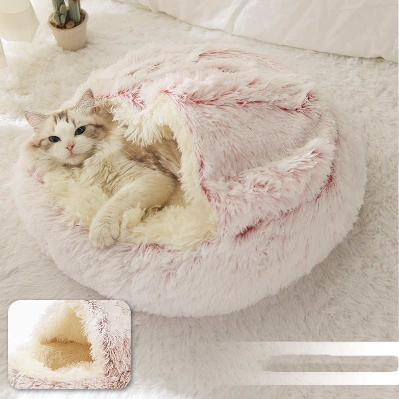 Pet Cave Nest Bed Soft Warm Velvet Shelter