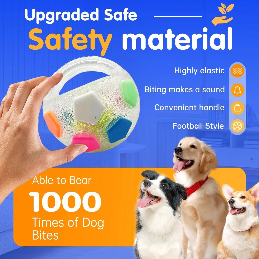 Pet Football Tennis Ball Shaped Durable Squeaky Training Toy
