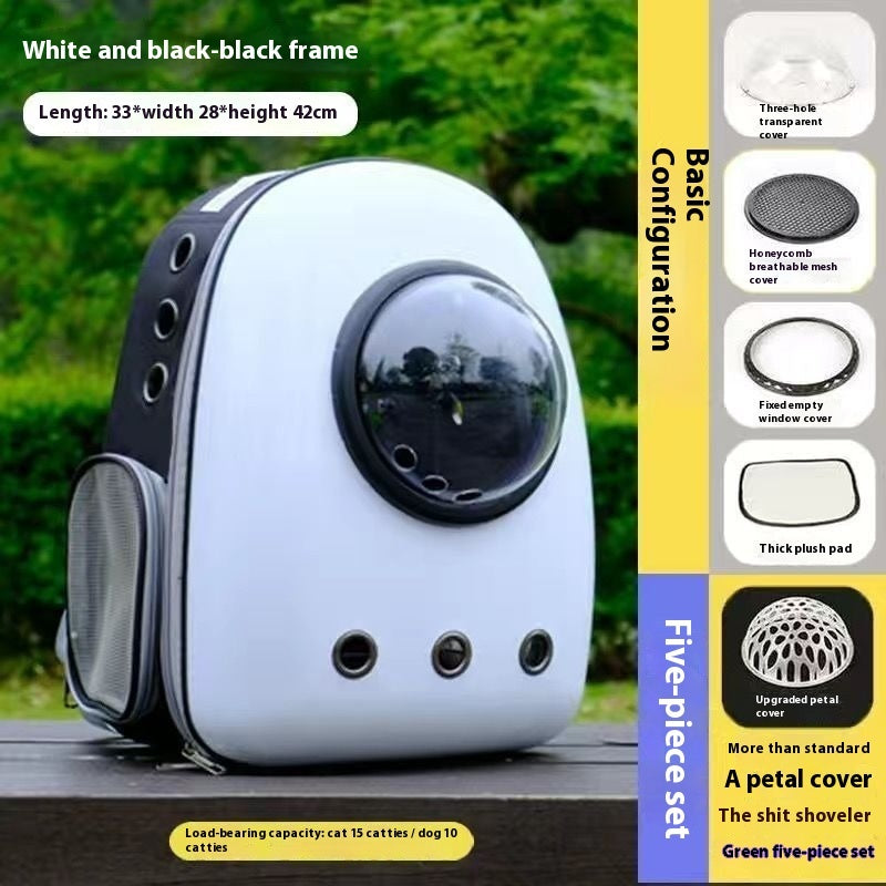 Plus Sized Space Capsule Pet Backpack Transparent Travel Carrier Bag