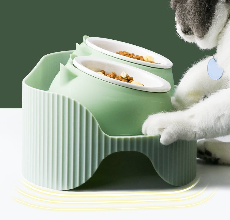 Ceramic Pet Feeding Bowl Neck Protection Design