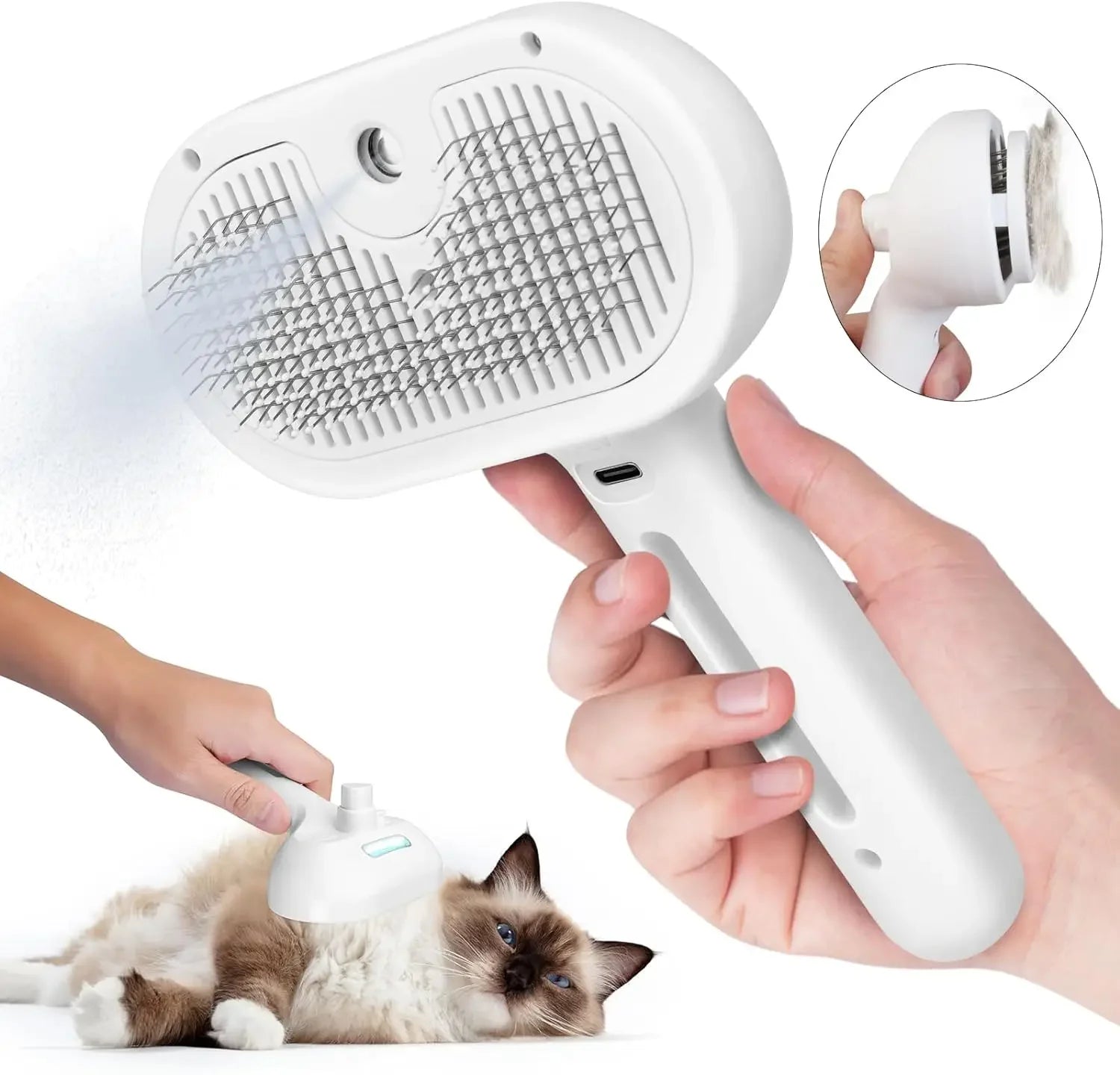 Pet Grooming Spray Comb Dematting Hair Remover Brush Mist Tool