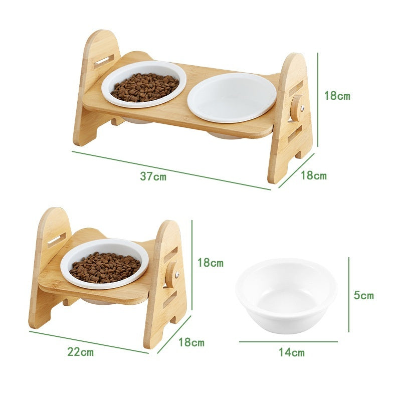 Angled Pet Drinking Bowl Cervical Spine Protection Feeding Design