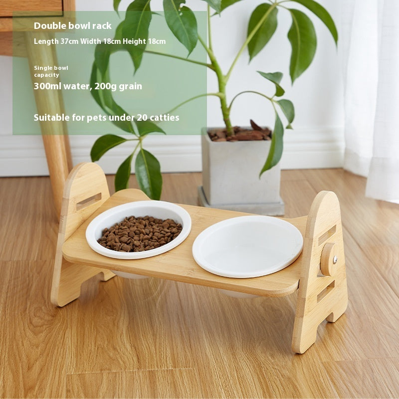 Angled Pet Drinking Bowl Cervical Spine Protection Feeding Design