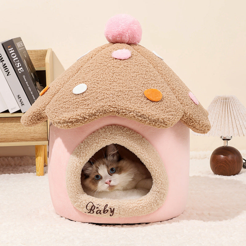 Removable Mushroom Style Pet House Nest For Small Pets