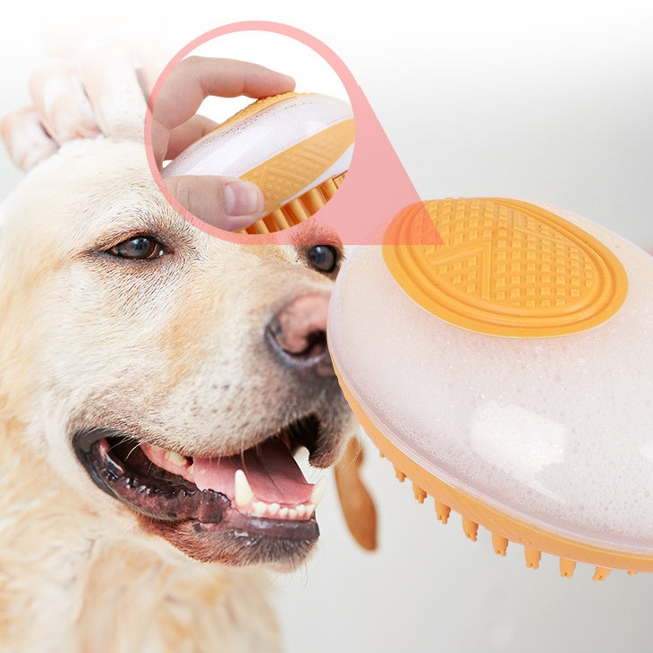 2 In 1 Silicone Pet Bath Brush Massage Grooming Shower Comb Tool