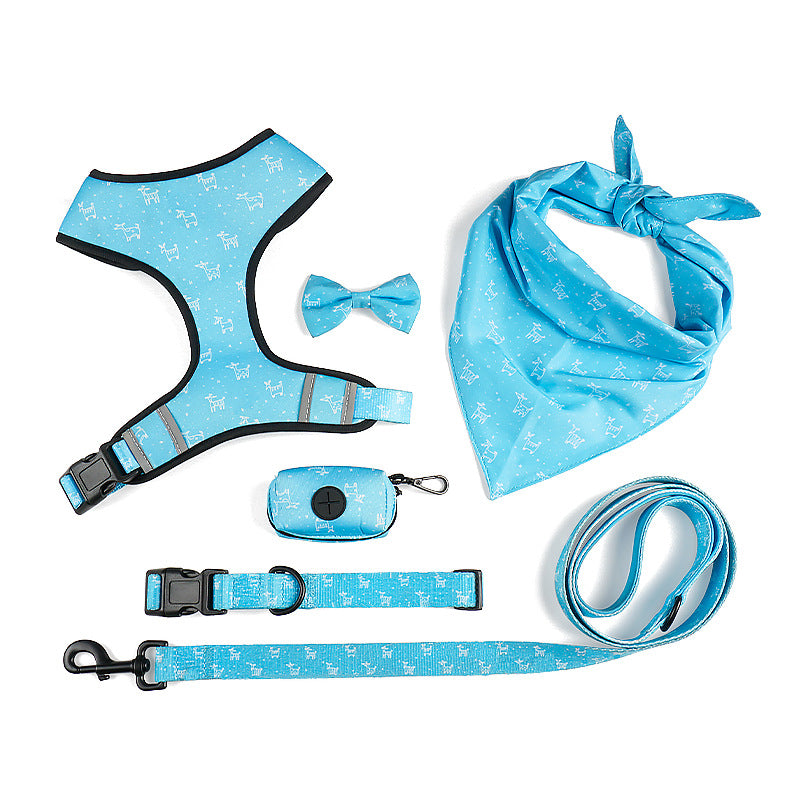 Bow Design Pet Harness With Leash Set