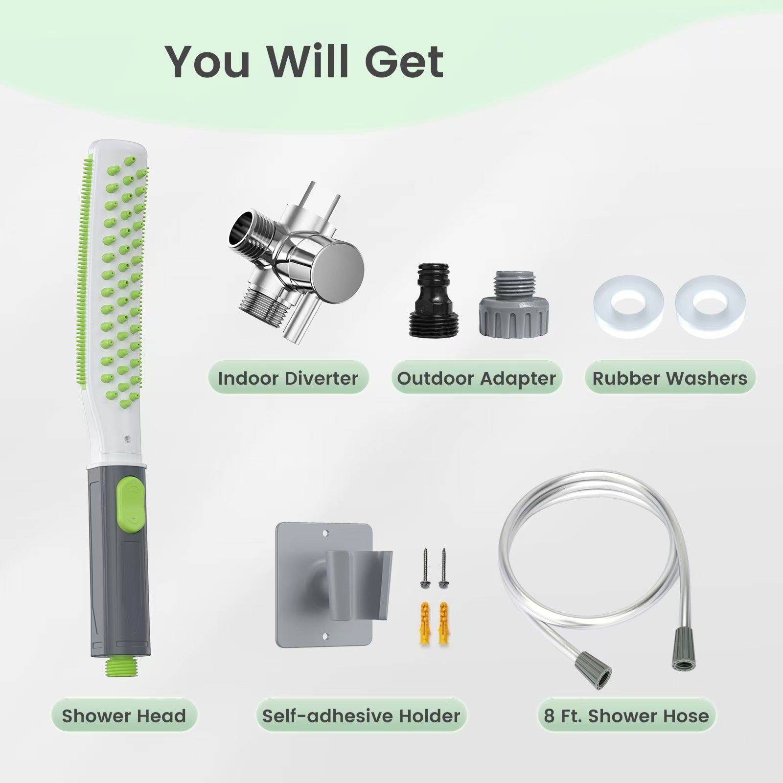 Pet Bathing Shower Brush With Built In Water Flow Grooming Tool