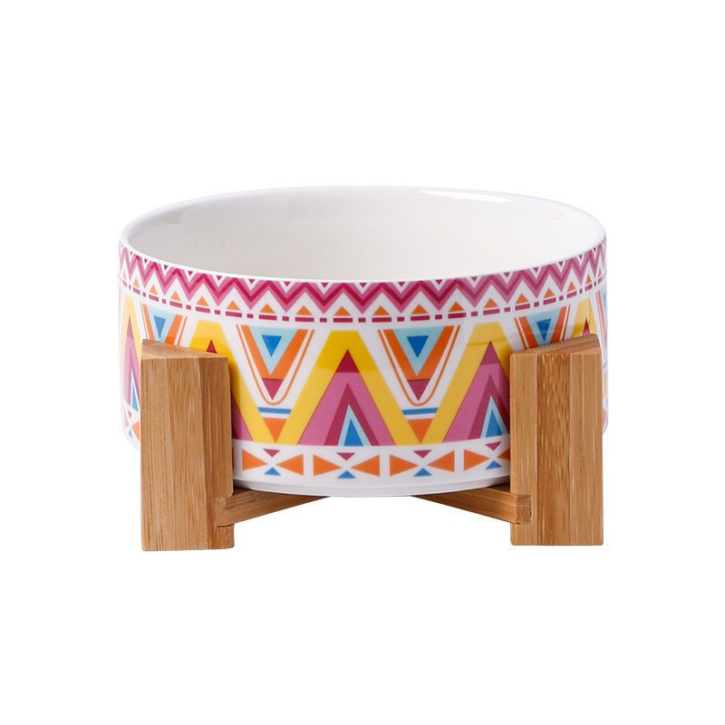 High Stand Large Capacity Ceramic Pet Feeding Bowl