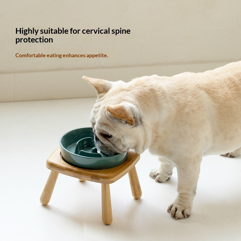 Ceramic Pet Food Bowls Durable Non-Slip Feeding Supplies Set