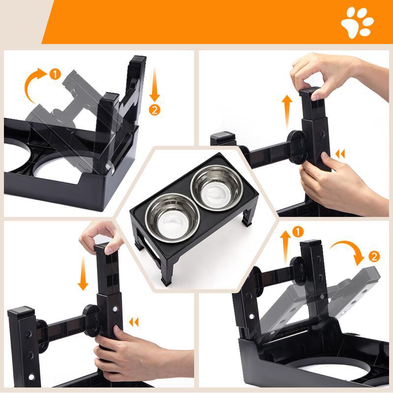 Elevated Pet Feeding Bowl Neck Protection Anti Tumble Design