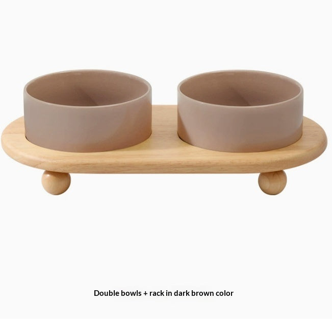 Ceramic Pet Food Bowls Durable Non-Slip Feeding Supplies Set