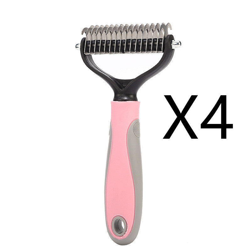 Double Sided Stainless Pet Grooming Brush Hair Removal Dematting Tool