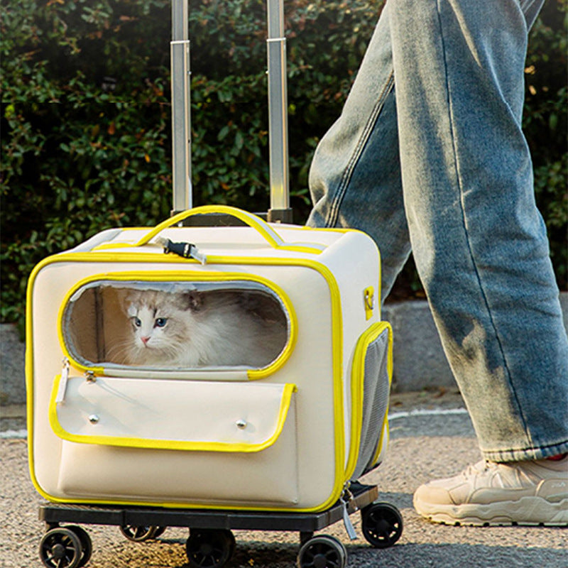 Pet Trolley Backpack Carrier Bag Anti Stress Travel Design