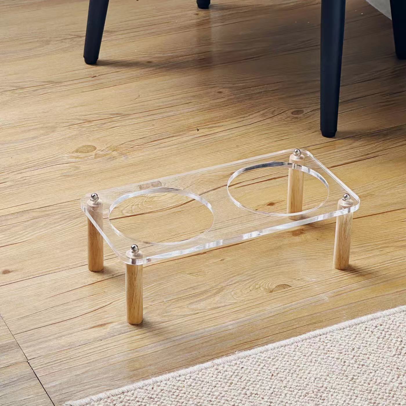 Anti Tumble Elevated Pet Double Bowl Ceramic Feeding Stand