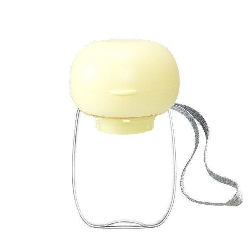 Portable Pet Water Bottle Travel Drinking Bowl Lanyard Supplies