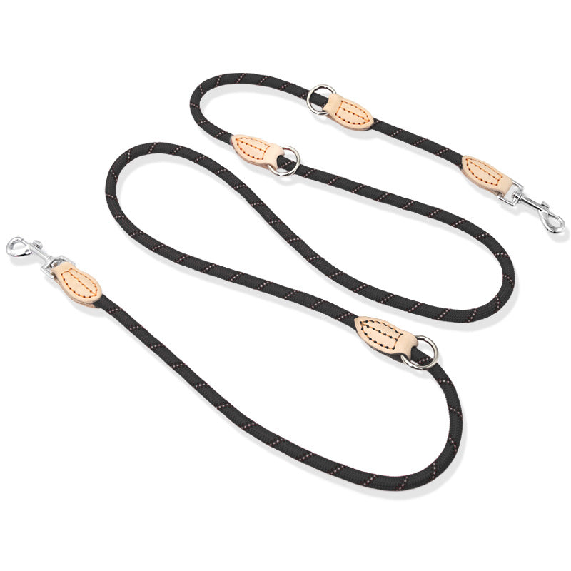 Multifunctional Hook Chain Leather Pet Training Leash
