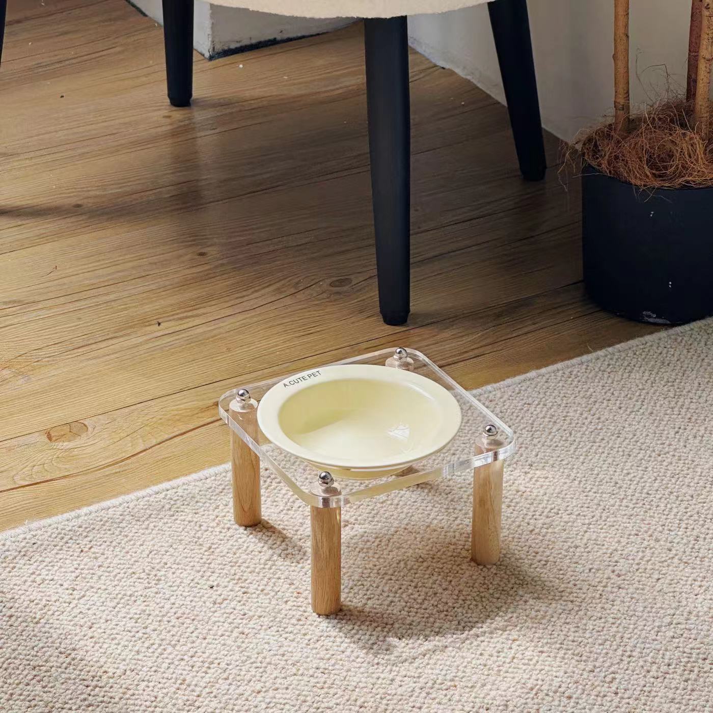 Anti Tumble Elevated Pet Double Bowl Ceramic Feeding Stand