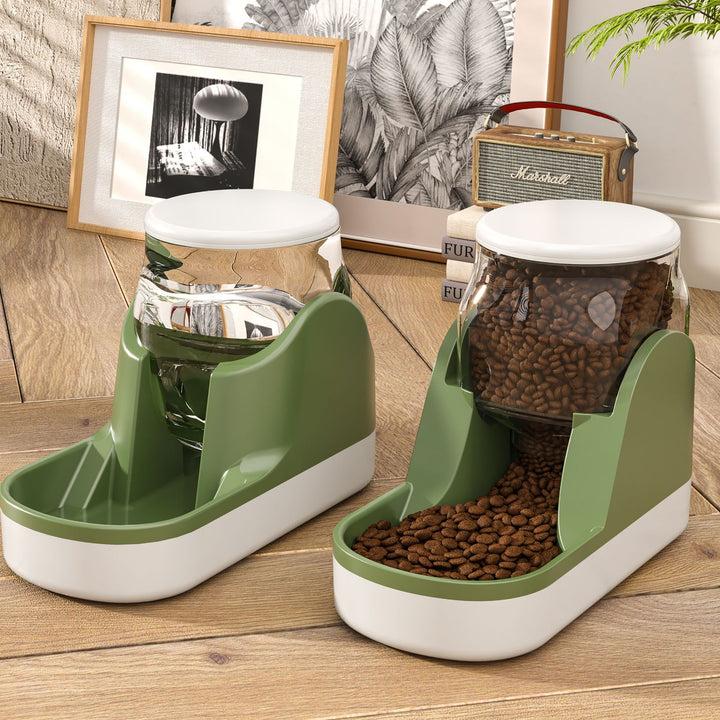 Automatic Pet Water Fountain Food Dispenser Large Capacity Bowl