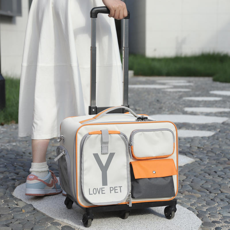 Pet Trolley Backpack Carrier Bag Anti Stress Travel Design
