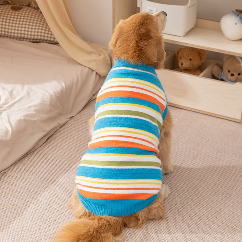 Autumn Winter Striped Sleeveless Pet Sweater Versatile Outfit
