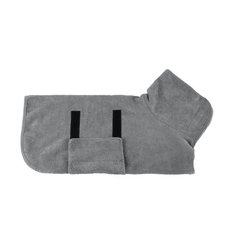 Pet Bathing Robe Neck Tucked Waist Comfortable Puppy Shirt Apparel