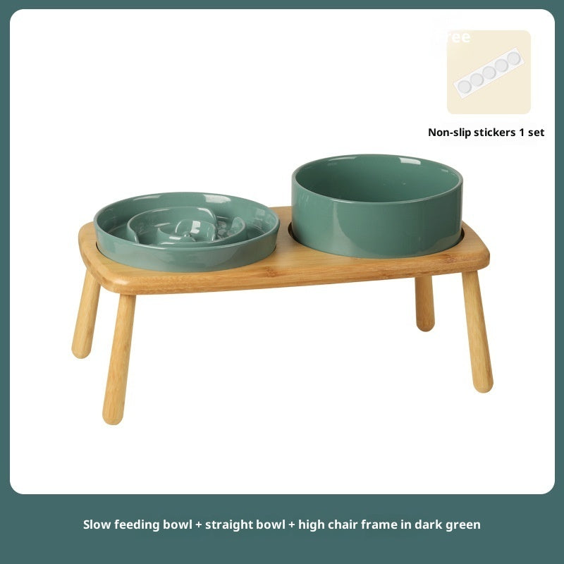 Ceramic Pet Food Bowls Durable Non-Slip Feeding Supplies Set