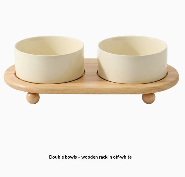 Ceramic Pet Food Bowls Durable Non-Slip Feeding Supplies Set